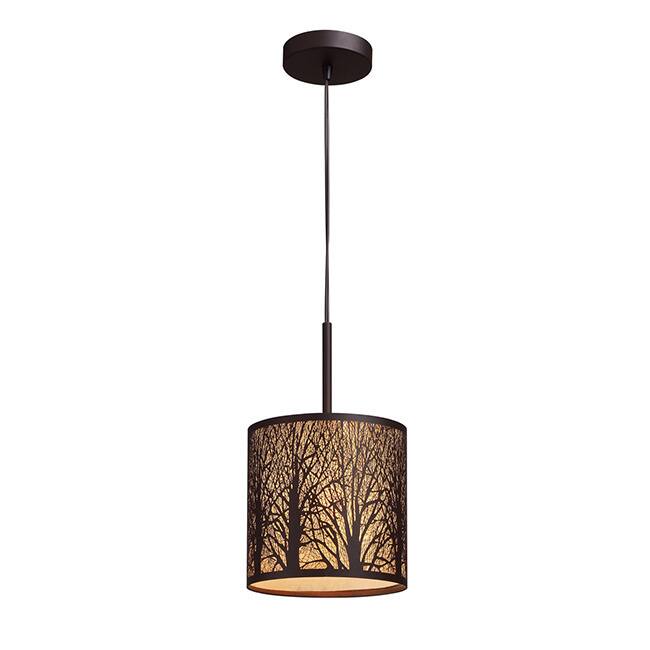 Elk Home Woodland Sunrise Aged Bronze With Metal Shade 1 Light Pendant