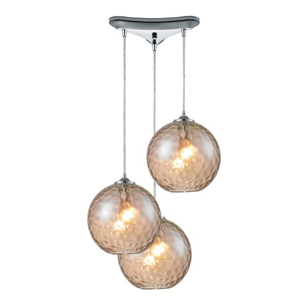 slide 2 of 3, Elk Lighting Watersphere 3-light Polished Chrome Pendant