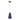 Vesta 1-Light Mini Pendant in Satin Nickel with Hand-blown Blue Glass