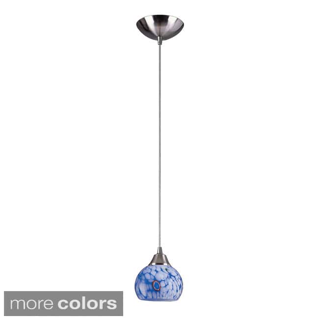 Elk Home Mela Satin Nickel With Multicolor Blown Glass 1 Light Pendant