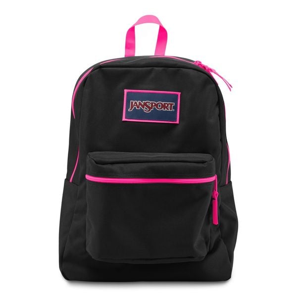JanSport Overexposed Black/ Fluorescent Pink School Backpack - Free Shipping On Orders Over $45 ...