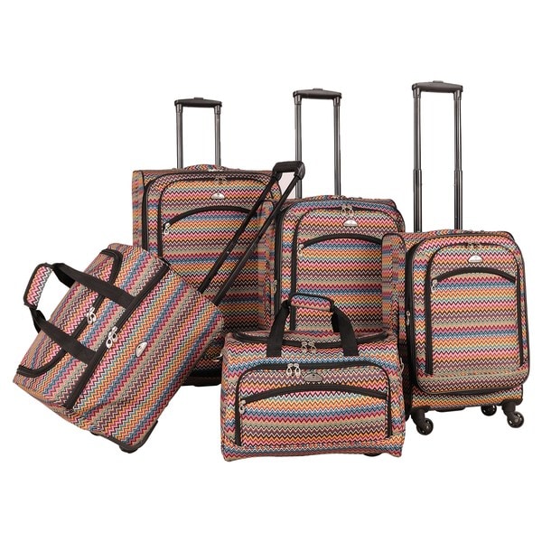 American Flyer Gold Coast 5-piece Spinner Luggage Set