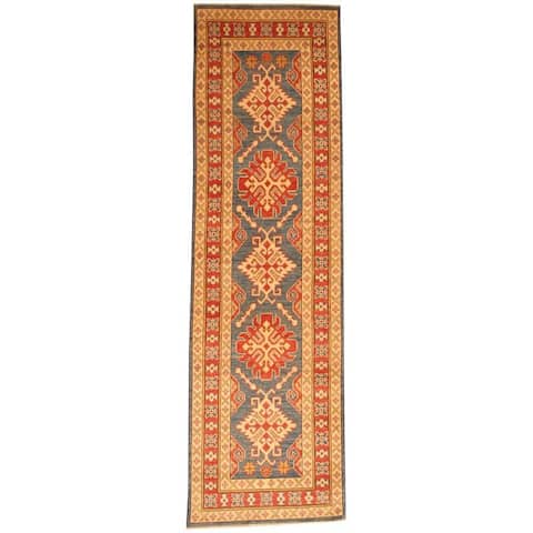 Handmade One-of-a-Kind Kazak Wool Rug (Afghanistan) - 2'10 x 9'6