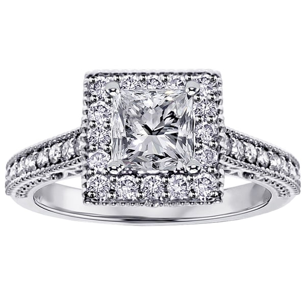 Shop 14k White  Gold  1 2 5ct TDW Princess cut Diamond 