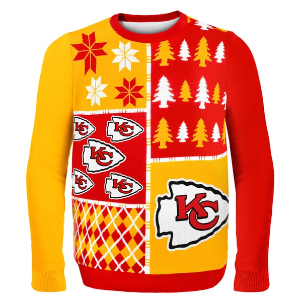 Forever Collectibles NFL Kansas City Chiefs Busy Block Ugly Sweater