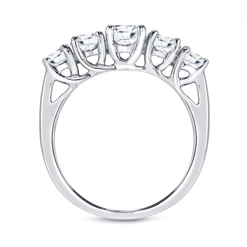 Auriya 14k Gold 1 1/2ctw Round 5-Stone Diamond Engagement Ring