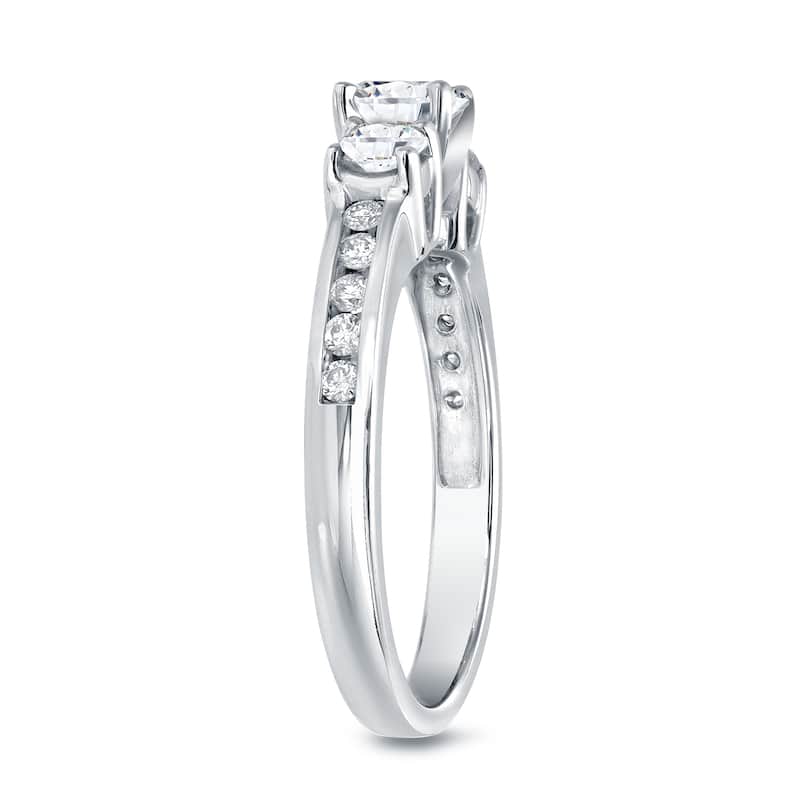 Auriya 1 1/10ct TDW Round 3-Stone Diamond Engagement Ring 14k Gold