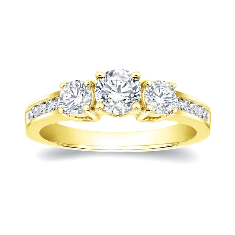 Auriya 1 1/10ct TDW Round 3-Stone Diamond Engagement Ring 14k Gold