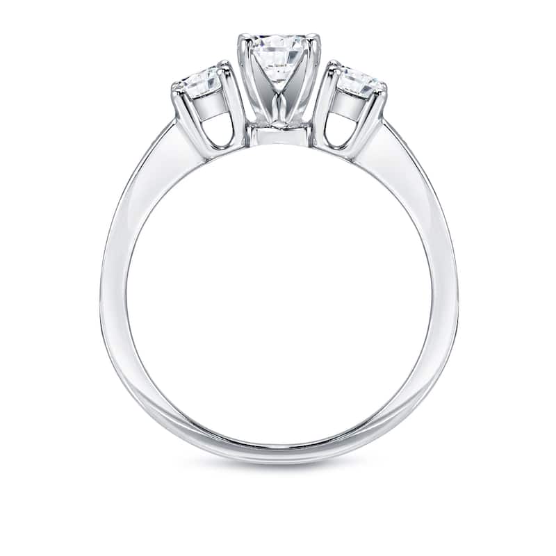 Auriya 14k Gold 1 1/3ctw Round 3-Stone Diamond Engagement Ring Certified