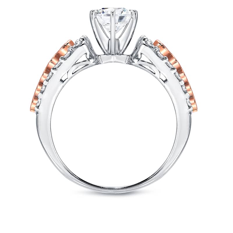 Auriya 14k Two-Tone Gold 1 1/4 carat TW Round Diamond Engagement Ring (H-I, SI1-SI2)