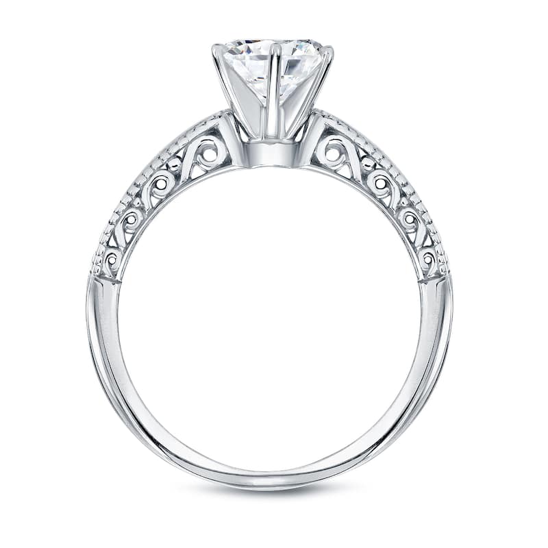 Auriya 14k Gold 1ctw Vintage Round Diamond Engagement Ring Set