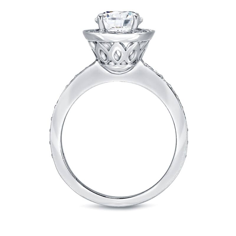 Auriya 14k Gold 1 1/2ctw Halo Diamond Engagement Ring Certified