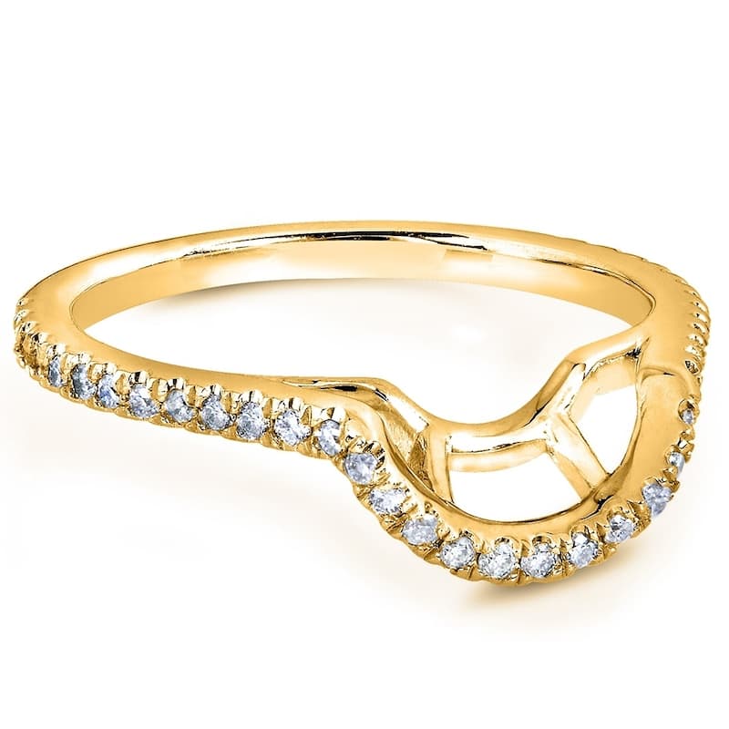 Annello by Kobelli 14k Gold 1/5ct TDW Curved Diamond Wedding Band