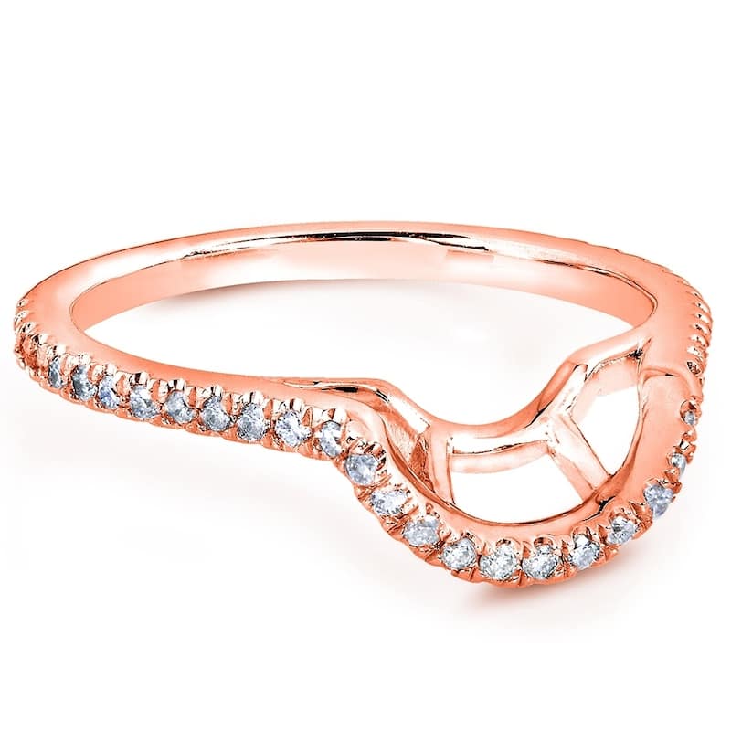 Annello by Kobelli 14k Gold 1/5ct TDW Curved Diamond Wedding Band