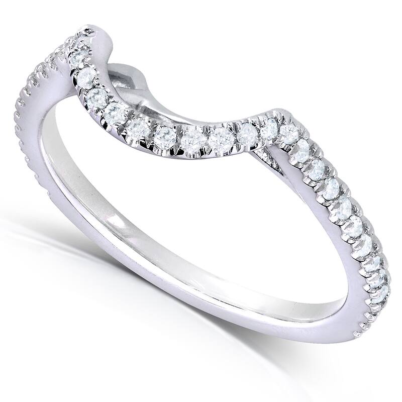 Annello by Kobelli 14k Gold 1/5ct TDW Curved Diamond Wedding Band