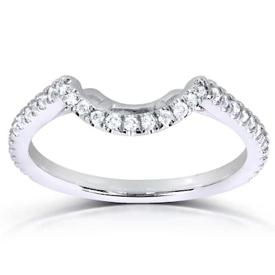 Annello by Kobelli 14k Gold 1/5ct TDW Curved Diamond Wedding Band