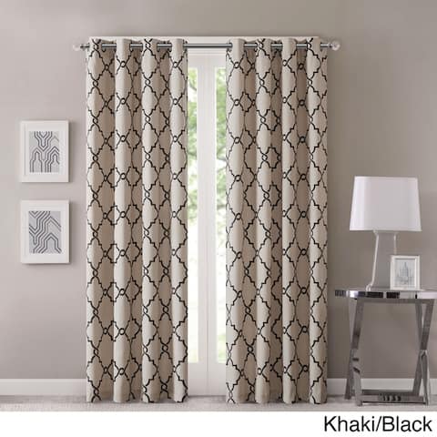 Madison Park Westmont Fretwork Print Grommet Top Window Curtain Panel