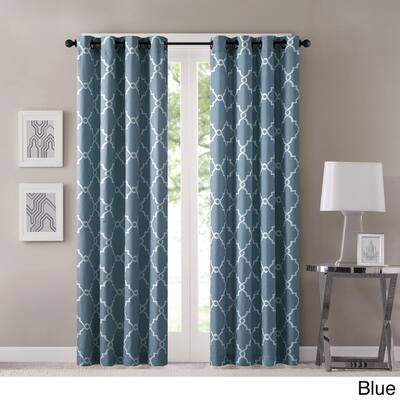 Buy Blue 95 Inches Geometric Curtains Drapes Online At