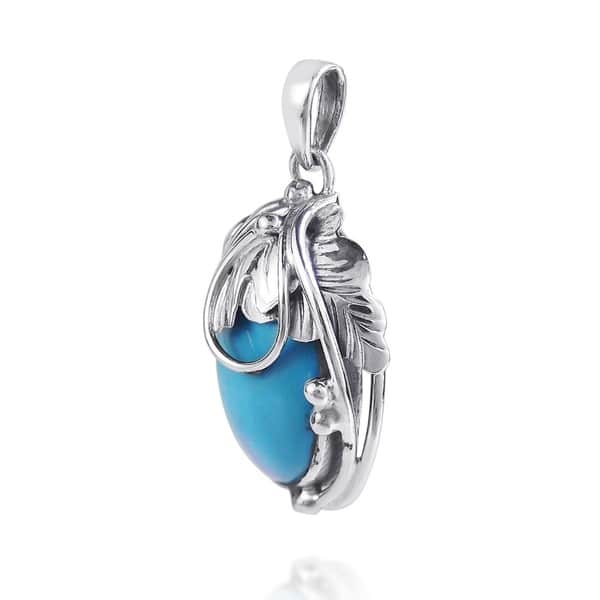 Vintage Oval Turquoise /& Sterling Silver Pendant