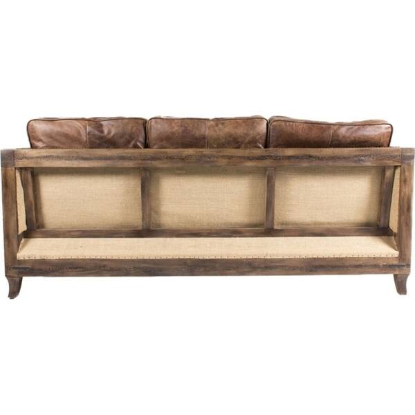 Shop Aurelle Home Dina Vintage Brown Leather Sofa 31 5 X 71 7