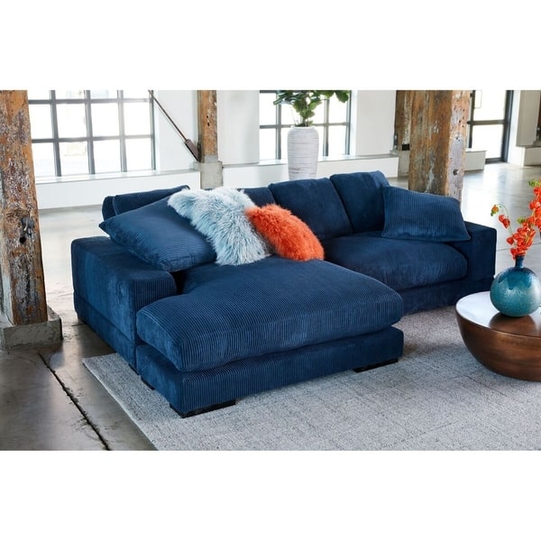 Aurelle Home Reversible Deep Seat Contemporary Sectional Sofa Deep Seat Contemporary Sectional Sofa