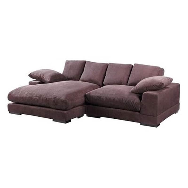 Aurelle Home Reversible Contemporary Sectional Sofa - Brown Corduroy