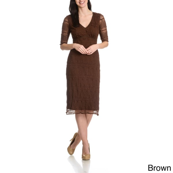 Rabbit Rabbit Rabbit Designs Women's Stretch Lace Empire-waist Dress Size  12 in Dusty Rose (As Is Item) - Bed Bath & Beyond - 27634627