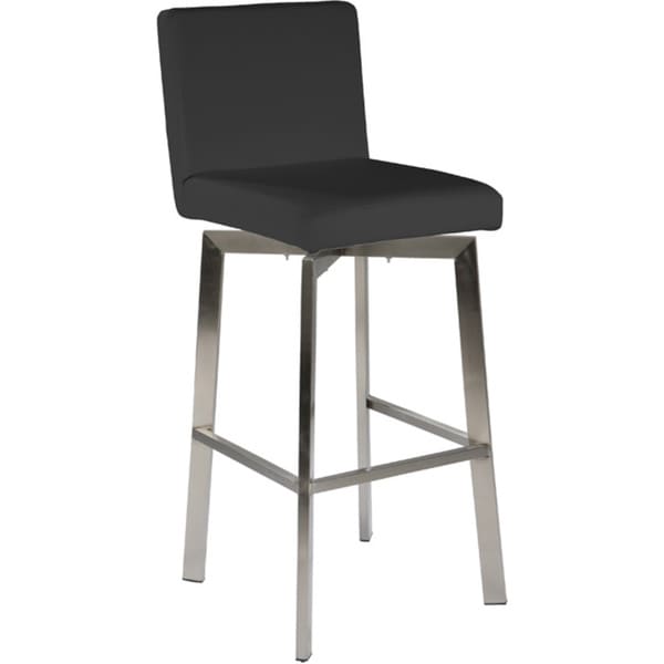 Shop Aurelle Home Brushed Steel Swivel Counter Stool Free Shipping