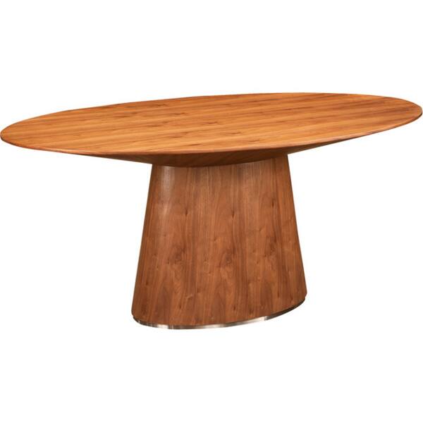 slide 2 of 4, Aurelle Home Hausen Oval Kitchen Table Walnut