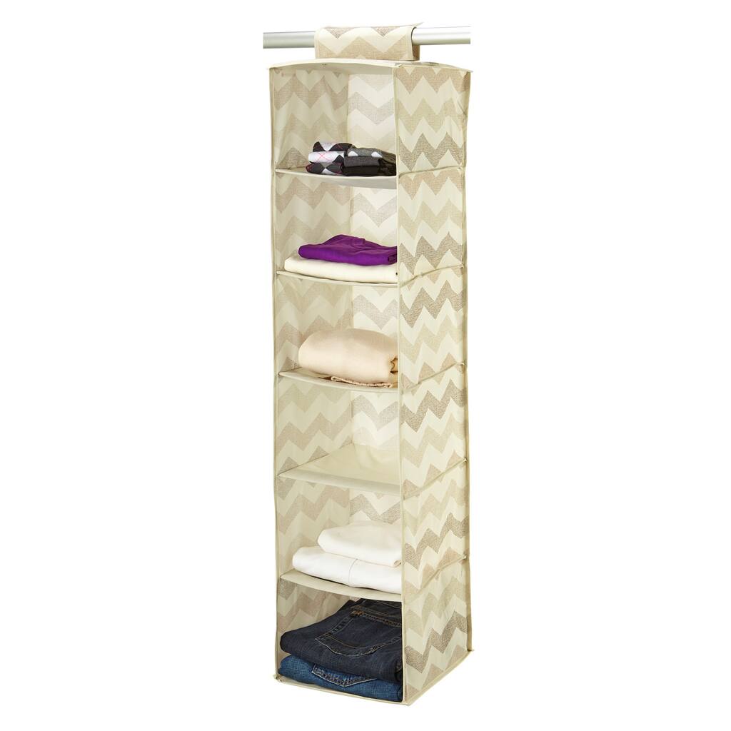 The Macbeth Collection Textured Chevron Printed 6-shelf Organizer