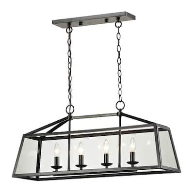 Elk Home Alanna Oil Rubbed Bronze Glass 4 Light Chandelier