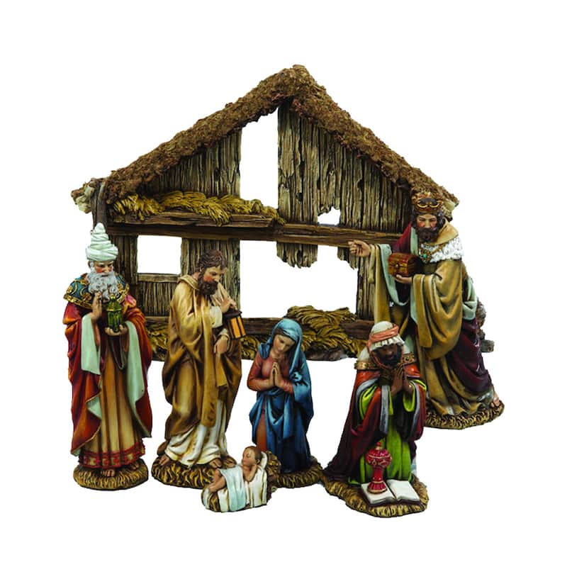 Kurt Adler 6-Inch Resin Nativity Set of 7