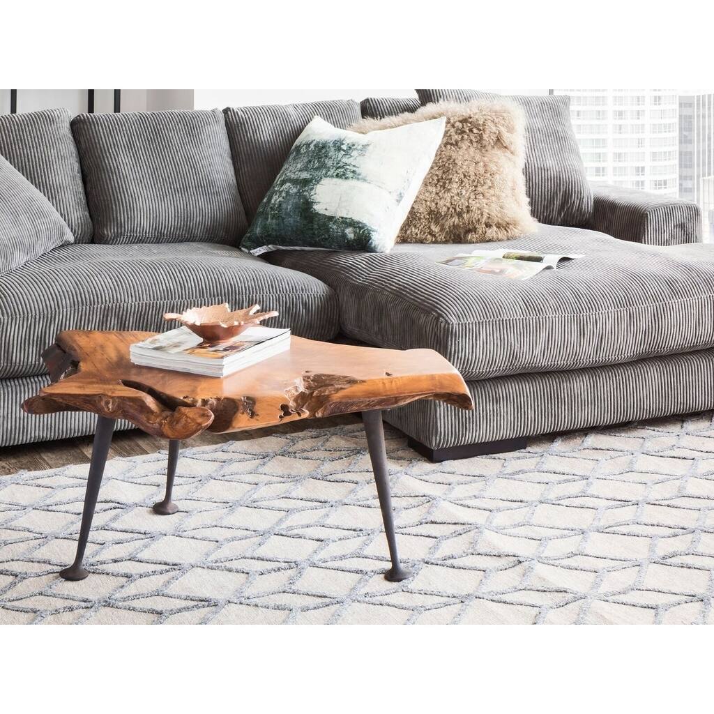 Aurelle Home Rustic Wood Live Edge Coffee Table
