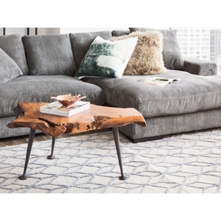 Aurelle Home Rustic Wood Live Edge Coffee Table - Bed Bath & Beyond ...