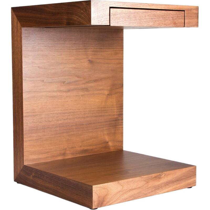 Aurelle Home Carson Wood C Shaped Accent Table