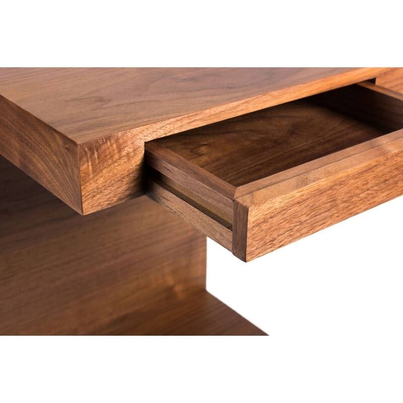 Aurelle Home Carson Wood C Shaped Accent Table
