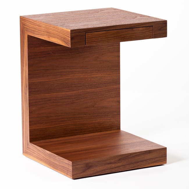 Aurelle Home Carson Wood C Shaped Accent Table - Brown