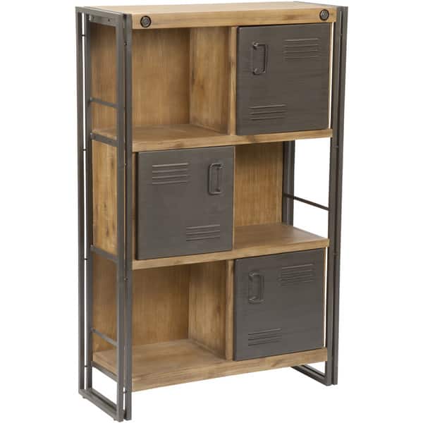 Shop Aurelle Home Rustic Antique Industrial Bookcase With Doors