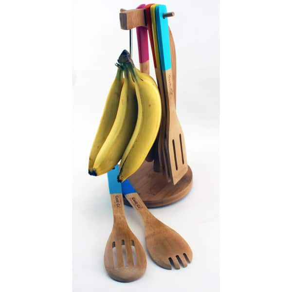 BergHOFF Essentials 7Pc Bamboo Banana Hanger and Utensil Set