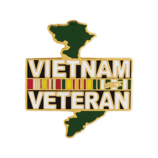 Vietnam Veteran Country Pin with Clasp
