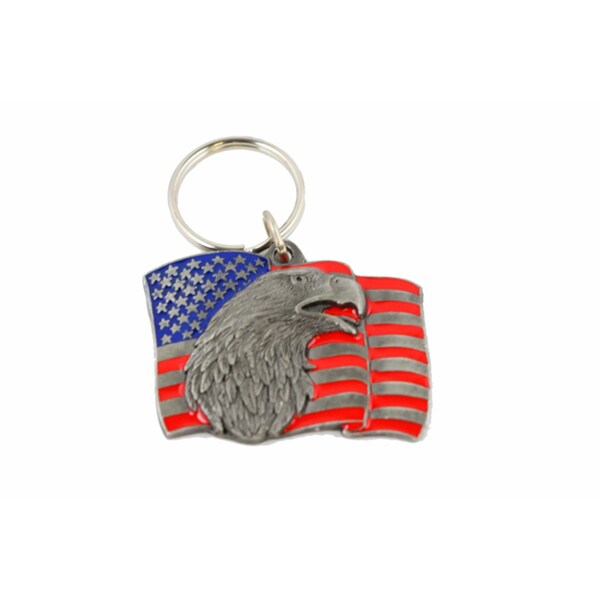 American Flag Bald Eagle Keychain