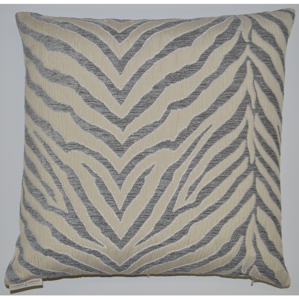 Silver Pumba Feather Filled Throw Pillow