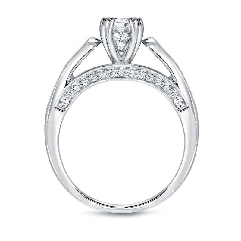 Auriya Modern 1 1/3ct TDW Round Diamond Engagement Ring 14k White Gold (H-I, SI1-SI2)