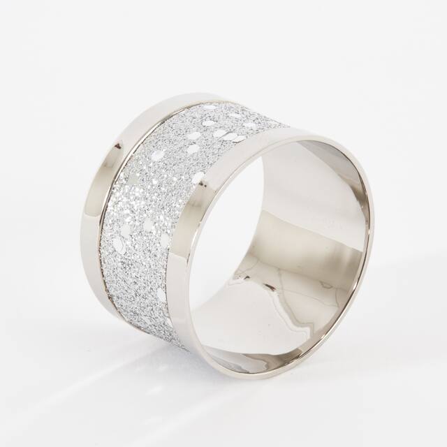 Sparkling Silver Napkin Rings (Set of 4)