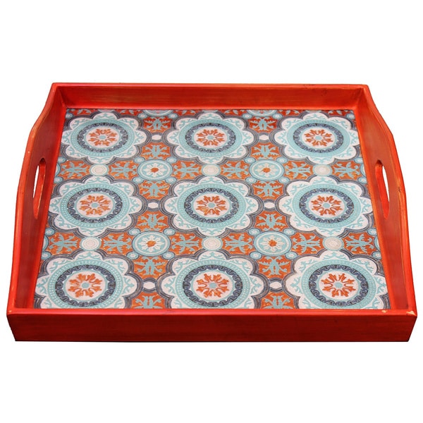 Wood and Cotton Maya Mystique Serving Tray (Guatemala)