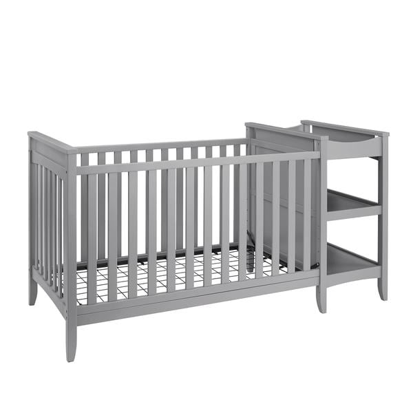 grey cribs with changing table