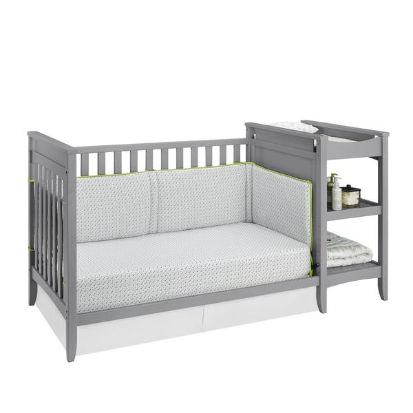 Grey crib hotsell changing table combo