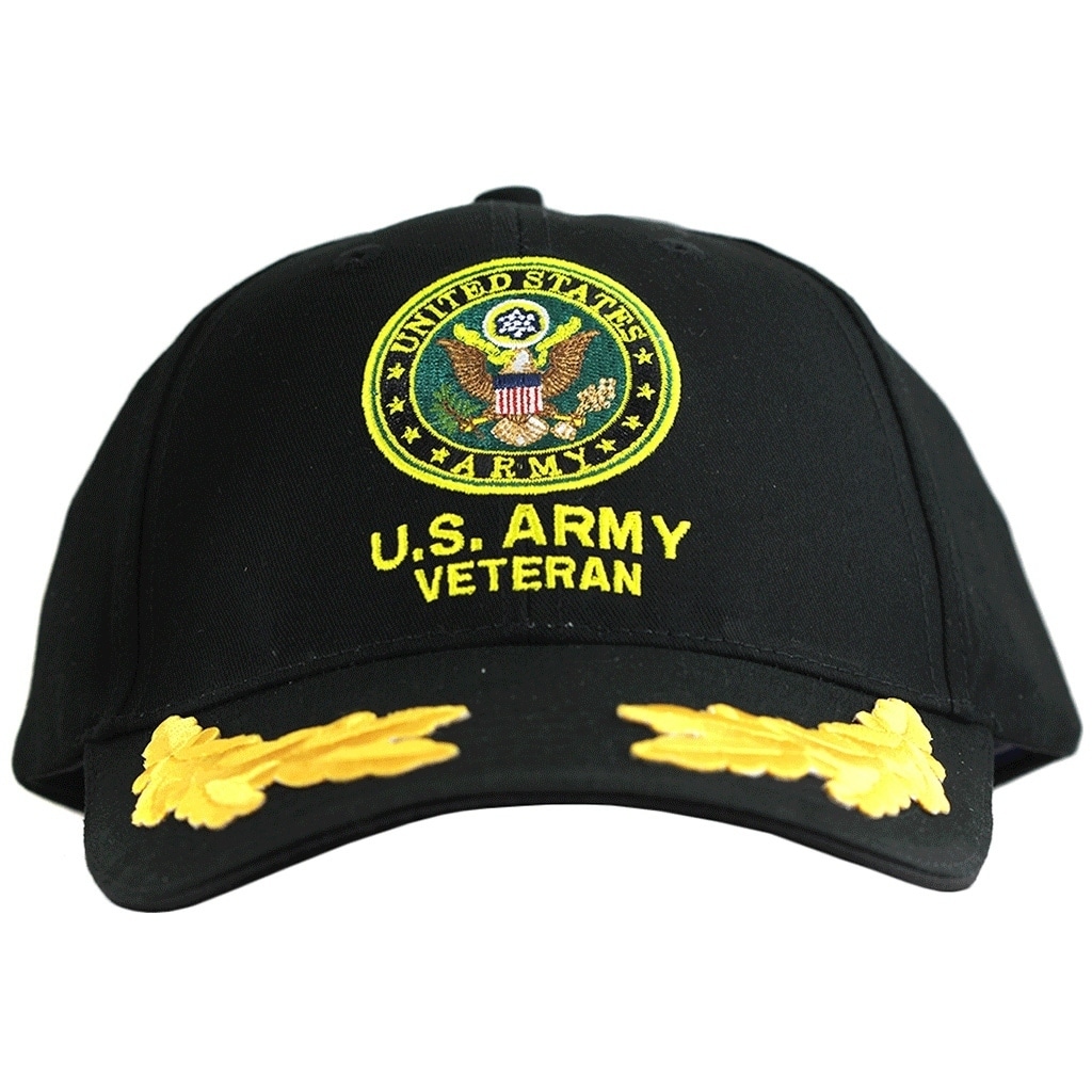 US Army Veteran Military Cap with Scrambled Eggs Black eBay
