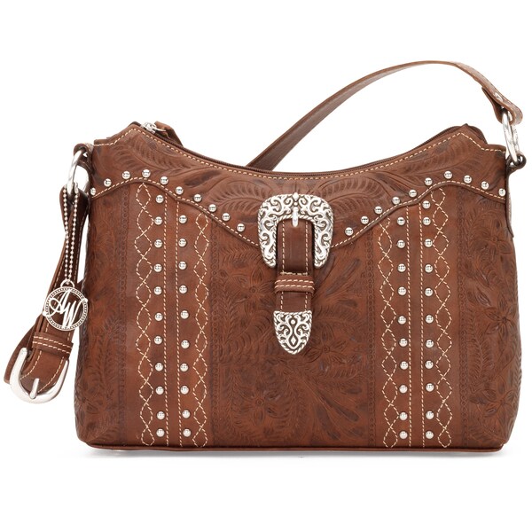 Shop American West Antique Brown Zip top Shoulder Bag - Free Shipping ...