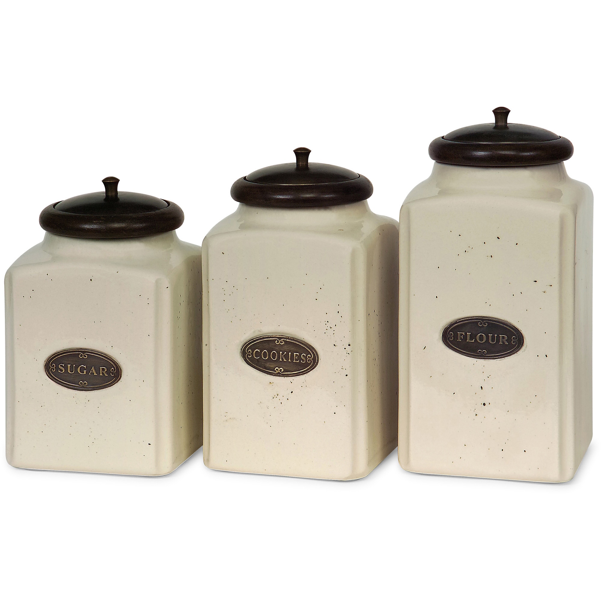 ceramic canister set with base